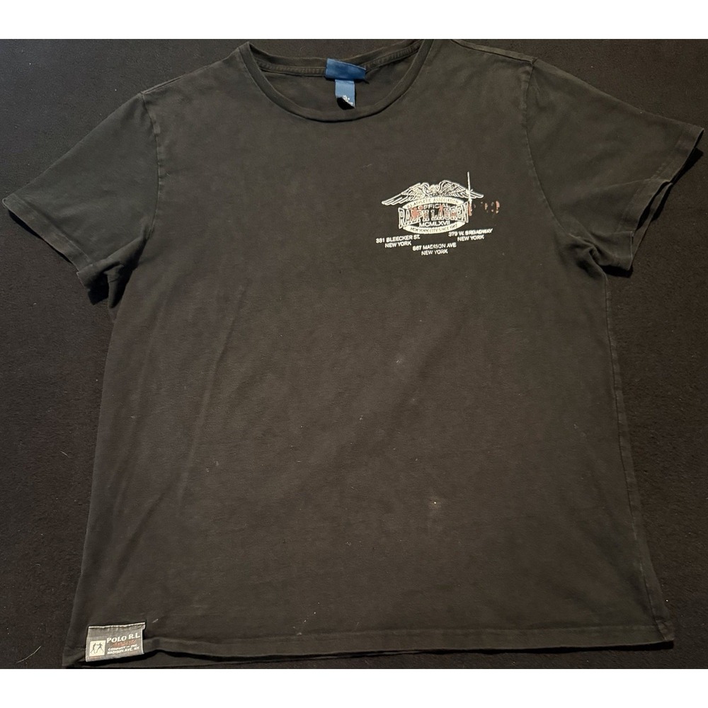 Polo Ralph Lauren 381 Bleecker St. New York City Distressed T Shirt Men's XL